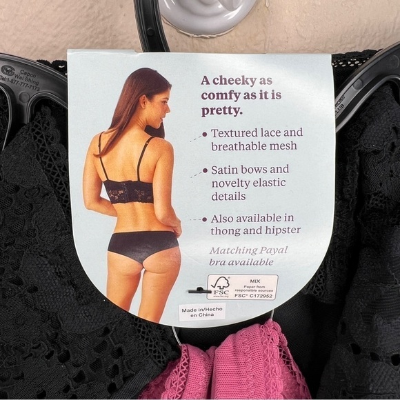 NEW 3X ADORE ME PINK BLACK SET OF 2 PAYAL CHEEKY  PLUS GOFT NWT LINGERIE - Picture 5 of 8
